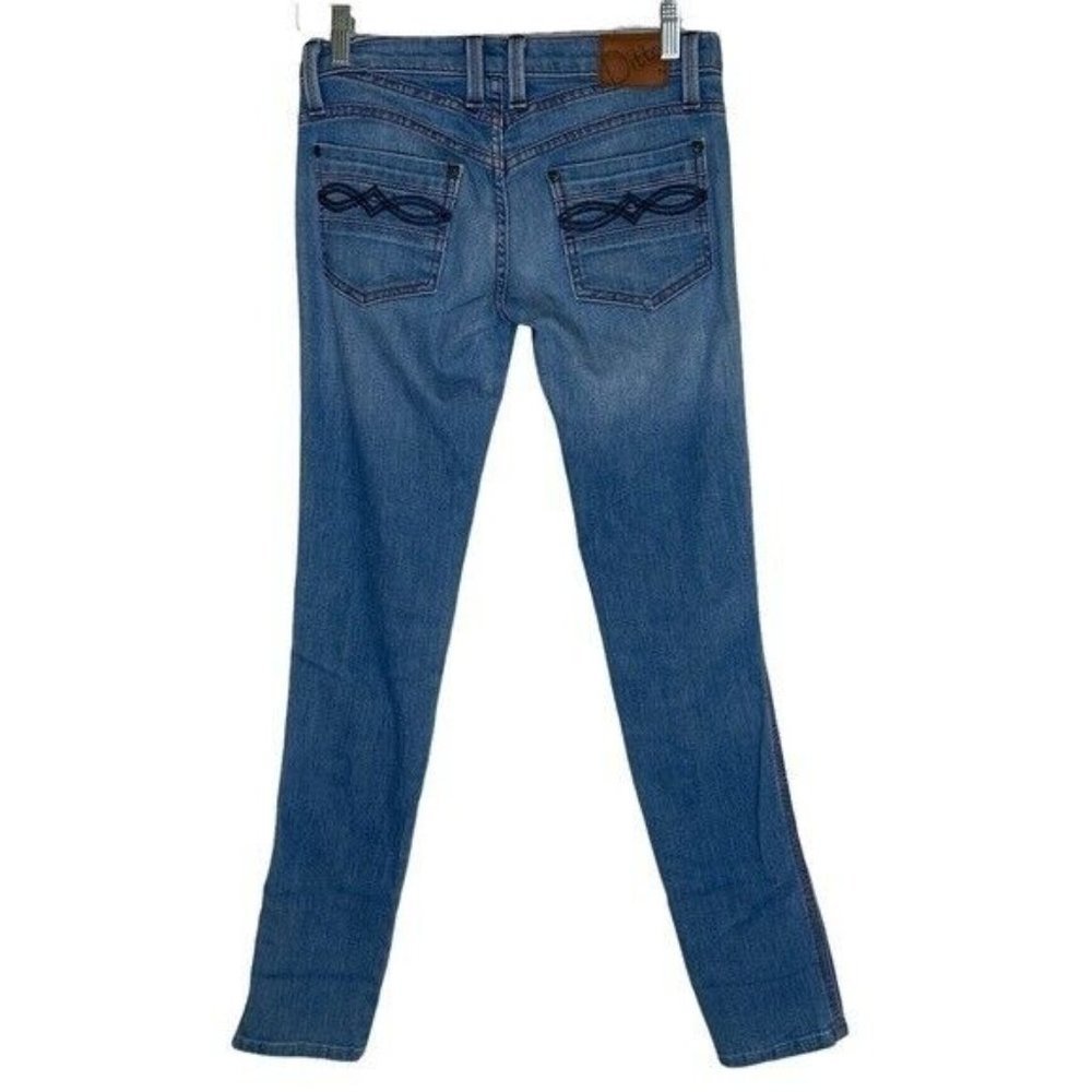 VINTAGE Dittos For Topshop Red Stitches Straight Leg Jeans Size 26